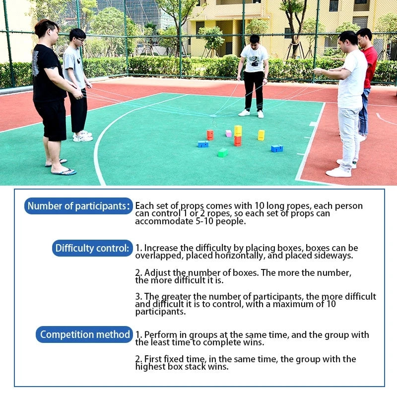 Child Outdoor Teamwork Game Props Toy Children Cooperate To Build Tower  Kindergarten Sensory Equipment Kids Sports Toys