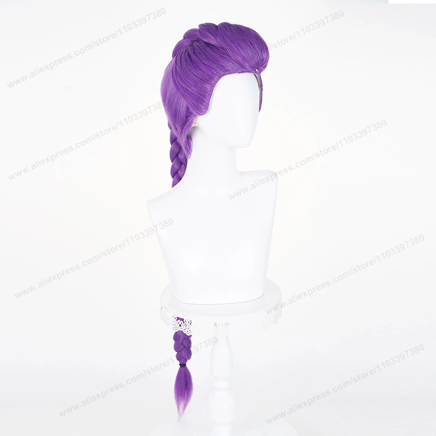 Rumi Cosplay Synthetic Wig Pre Braided Purple Woman Hair 105cm Fluffy Yaki Ponytail  Anime Heat Resistant Wigs