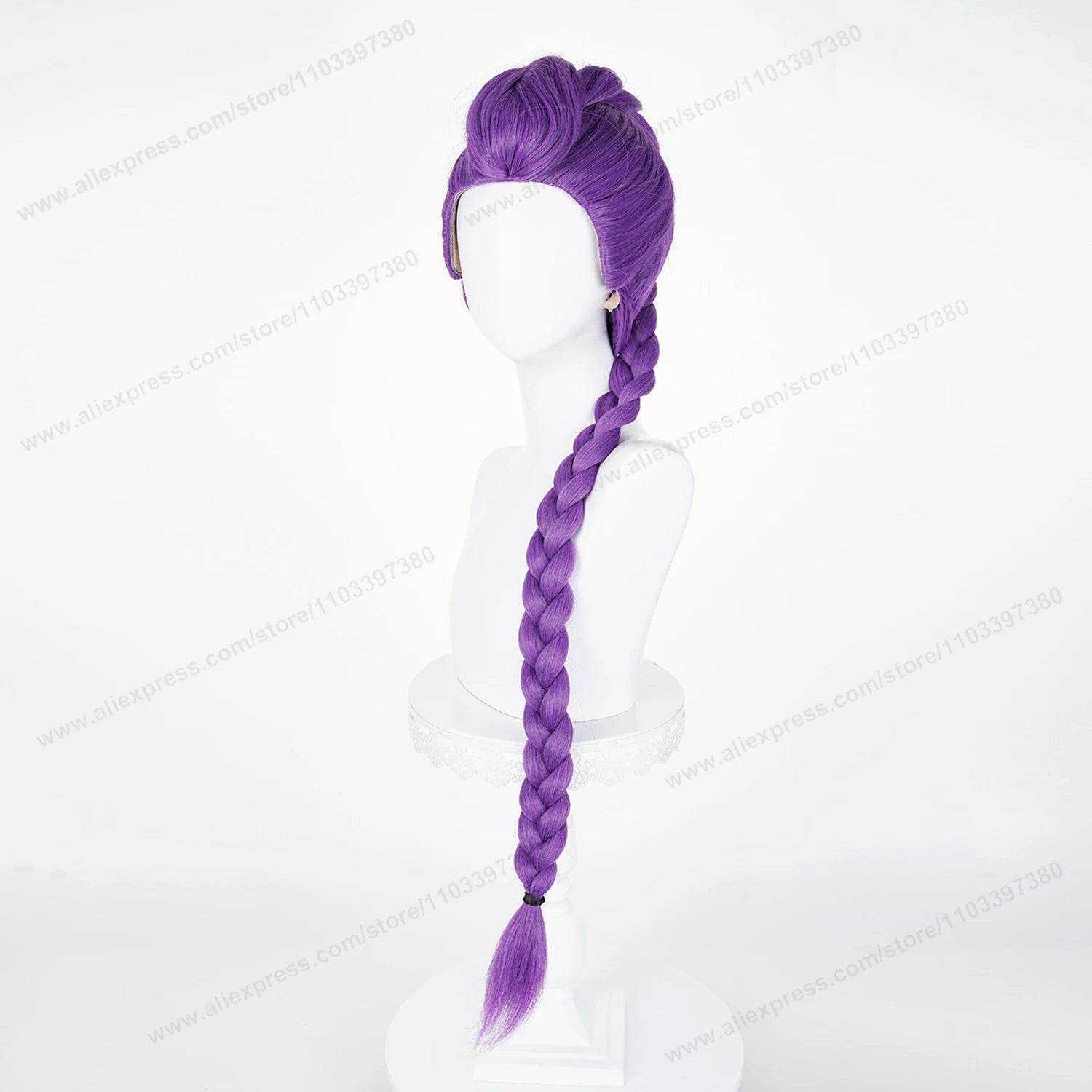 Rumi Cosplay Synthetic Wig Pre Braided Purple Woman Hair 105cm Fluffy Yaki Ponytail  Anime Heat Resistant Wigs
