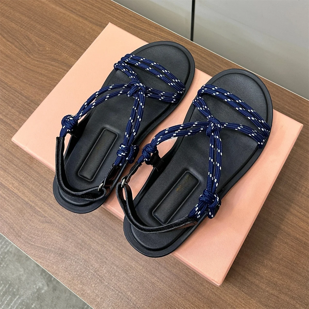 2025 FANGXITING Newest Summer Bohemian Sandals Canvas Slides Beach Shoes For Woman Espadrilles Flip-Flops Exclusive Lazy Slipper