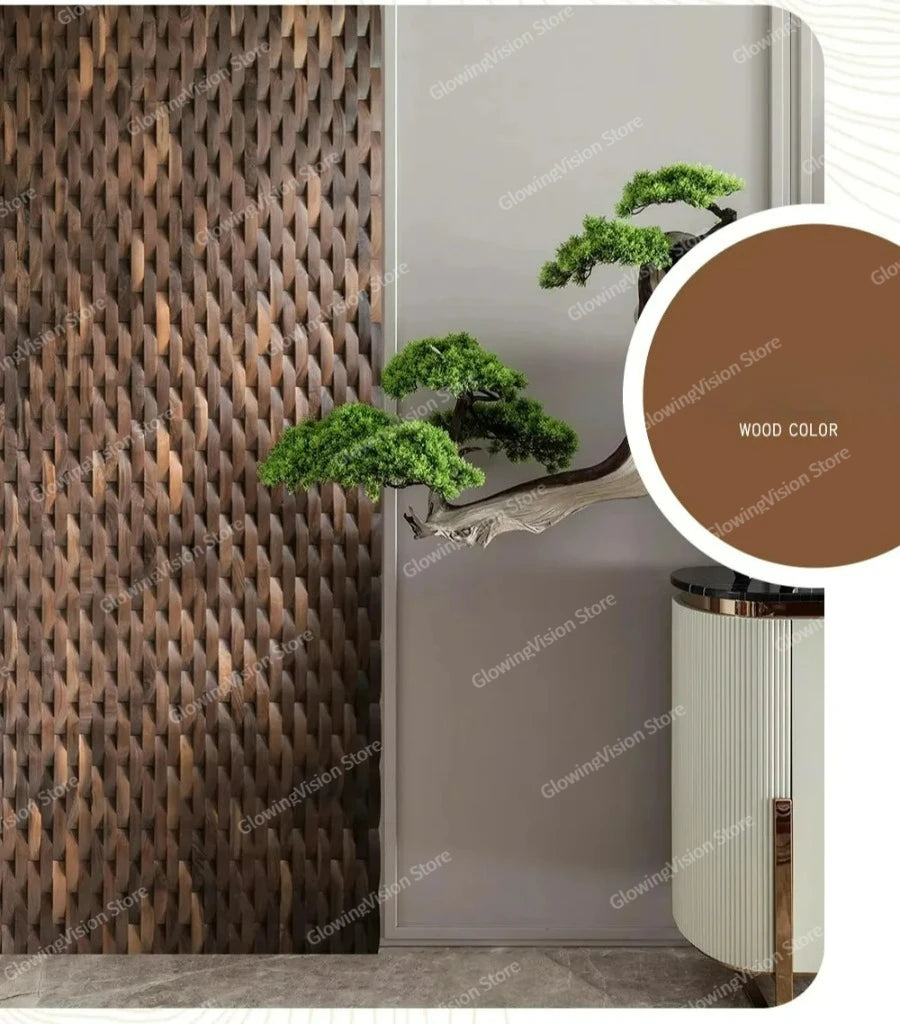 3D Mosaic Wall Panel Black Walnut Solid Wood Light Luxury Simple Acoustic Diffuser Background Wall Decoration Wall Stickers