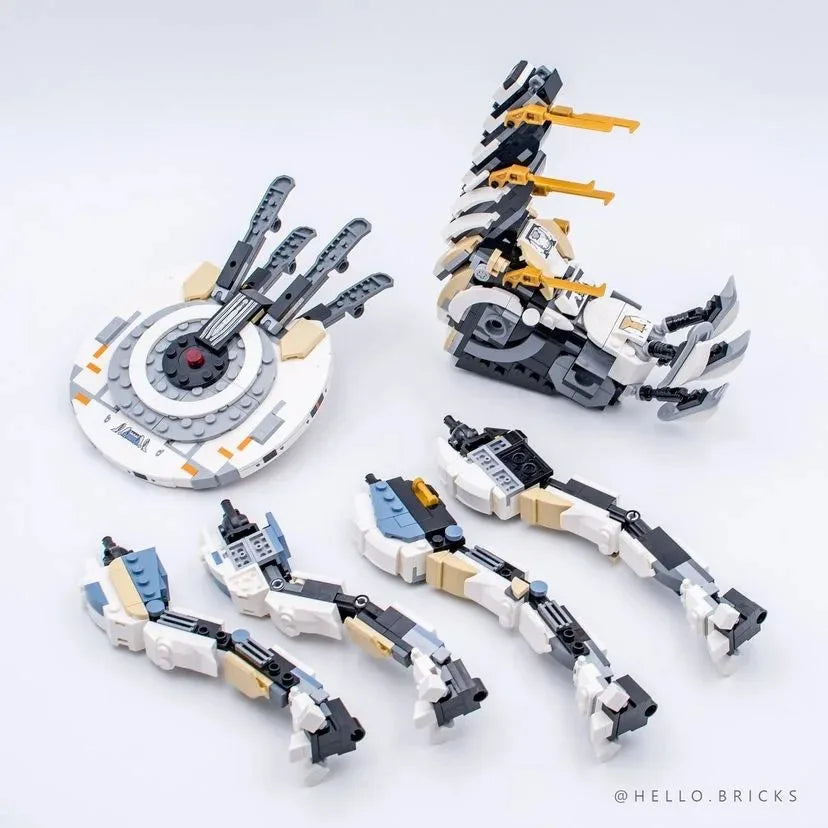 MOC 1222pcs Horizon Monster Giraffe Long Necked Beast Building Blocks Set Mechanical Dawn Deer Creature Bricks Toys For Children