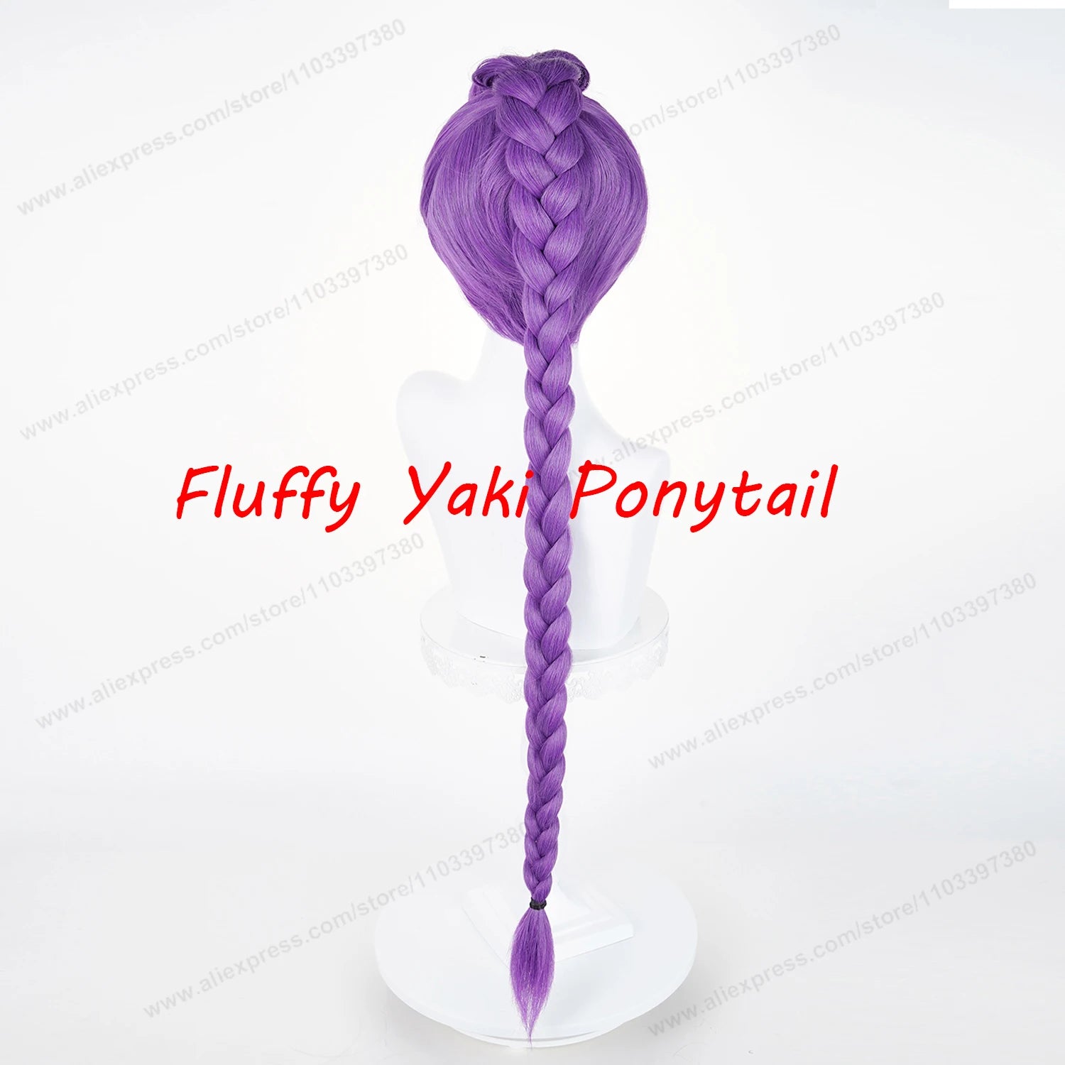 Rumi Cosplay Synthetic Wig Pre Braided Purple Woman Hair 105cm Fluffy Yaki Ponytail  Anime Heat Resistant Wigs