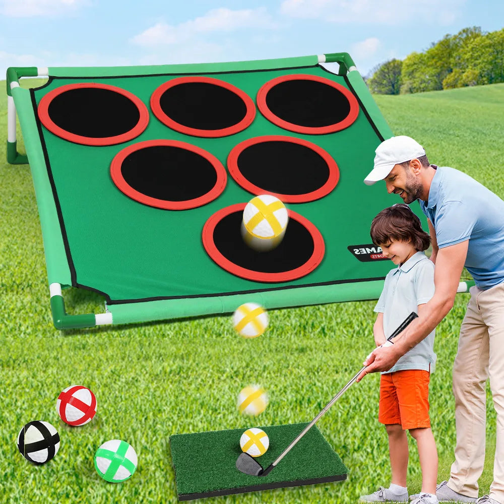 Golf Set Game Mat Target Strap Stand Indoor and Outdoor Portable Parent Child Interactive Children's Toy