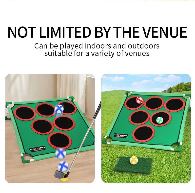 Golf Set Game Mat Target Strap Stand Indoor and Outdoor Portable Parent Child Interactive Children's Toy