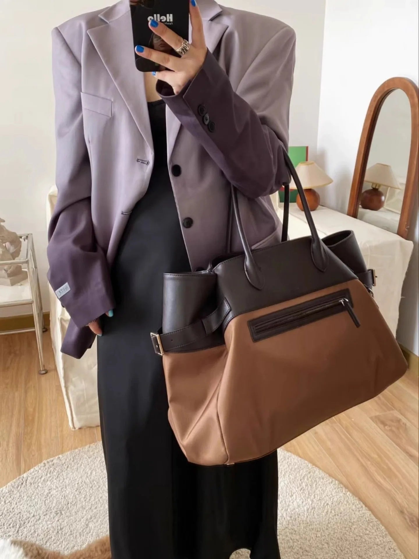 Margaux 17 Inside Out Genuine Leather Tote Bags For Women Luxury Classic Handbags Pocket Large Capacity Shoulder Bag