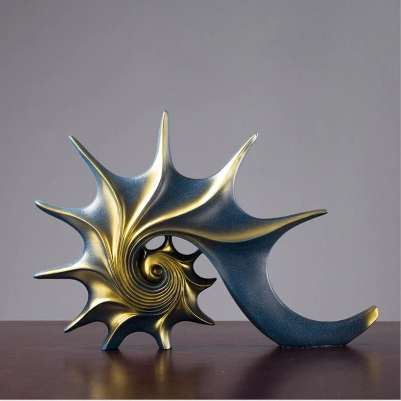 Resin Conch Statue Sea Snail Animal Sculptures Figurines Crafts Christmas Gift Porch Home Office Decoration Ornaments