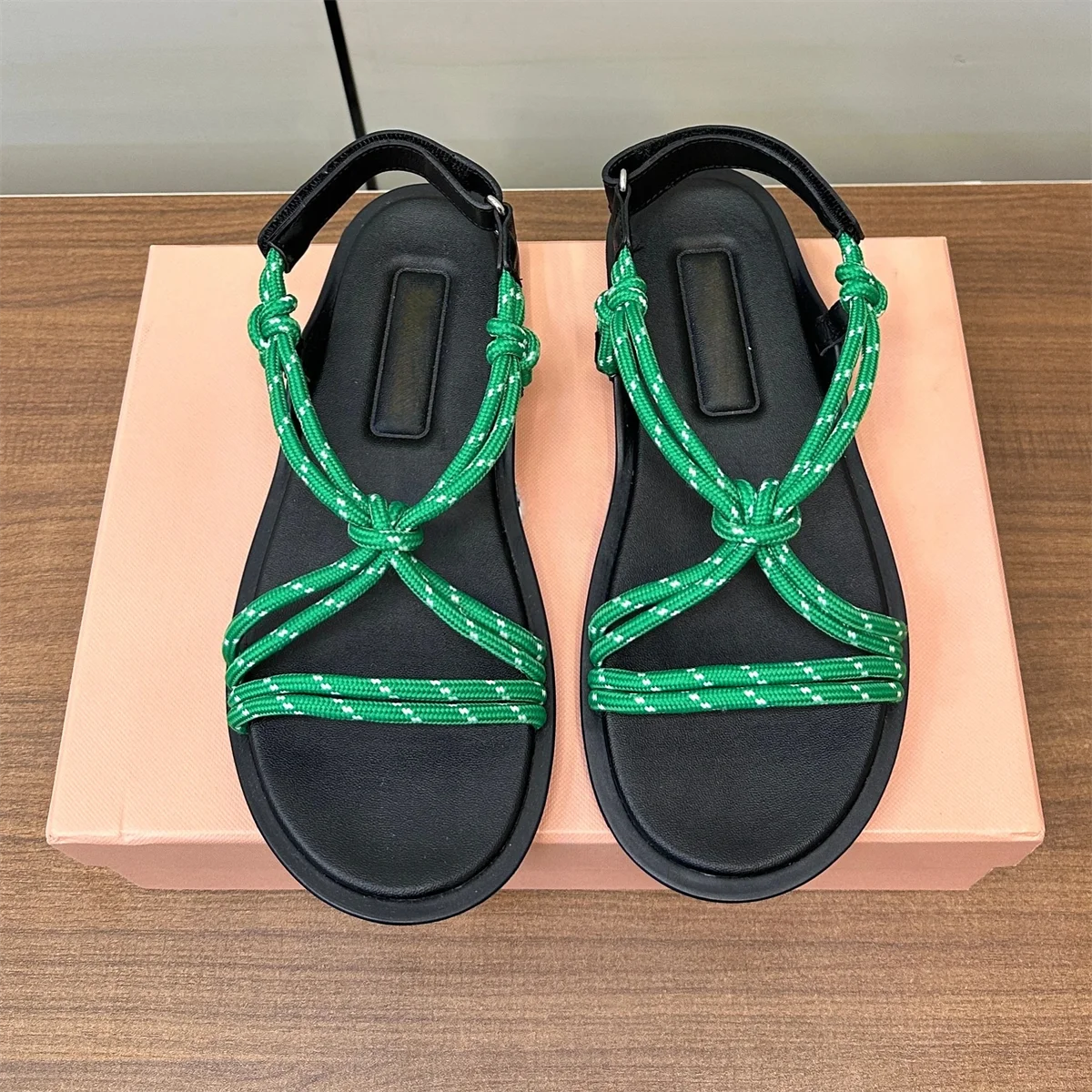 2025 FANGXITING Newest Summer Bohemian Sandals Canvas Slides Beach Shoes For Woman Espadrilles Flip-Flops Exclusive Lazy Slipper