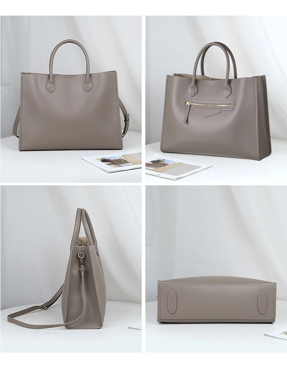 BEEP Luxury Handbags Women Bags Designer Leather Cowhide Leather Shoulder Bag Women Tote Capacity Brand Luxury Tote Big bags