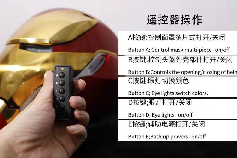 New Rc Marvel Iron Man Mk50 Wearable Helmet Voice-Activated Deformation Around Figures Animation Derivatives Model Toy Gift