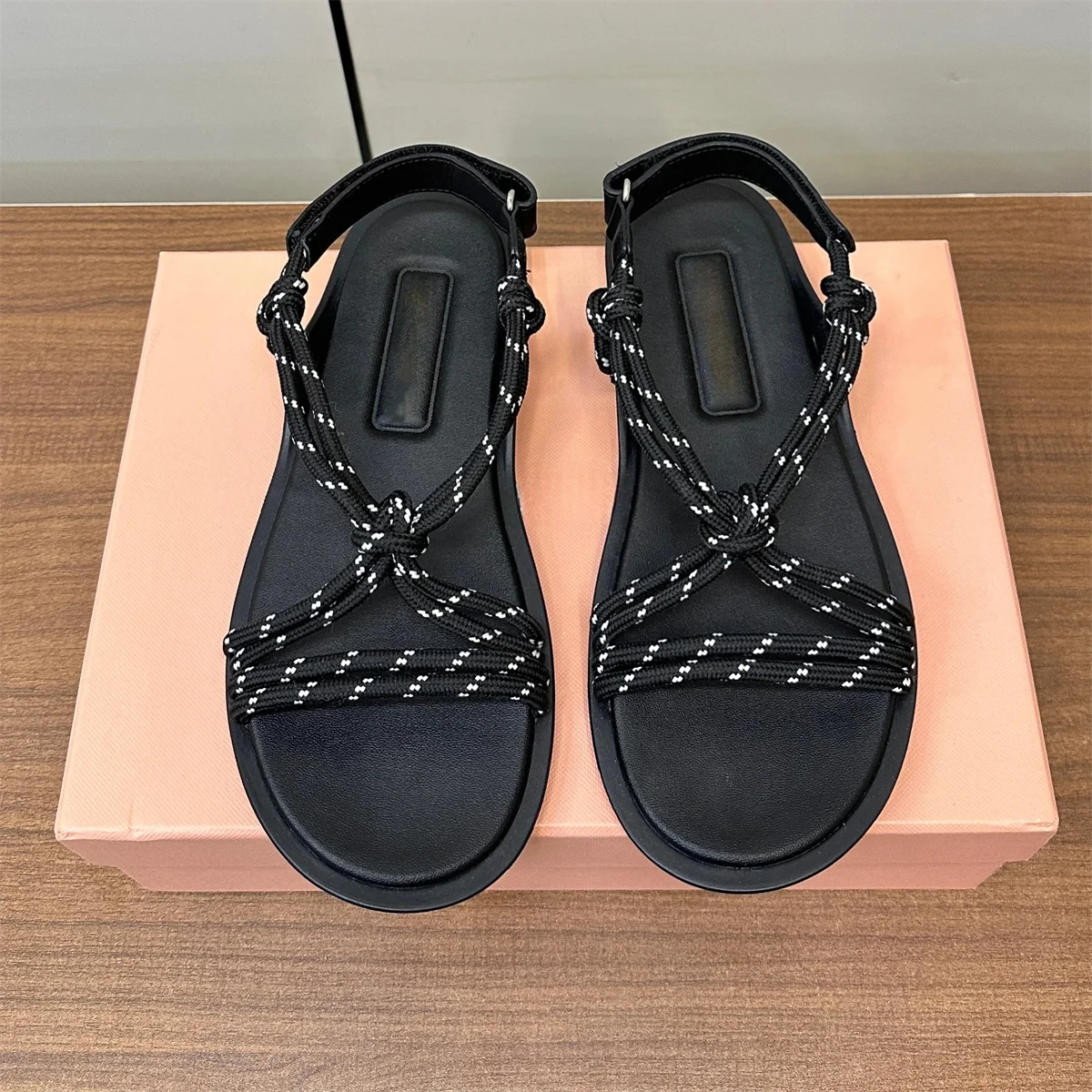 2025 FANGXITING Newest Summer Bohemian Sandals Canvas Slides Beach Shoes For Woman Espadrilles Flip-Flops Exclusive Lazy Slipper