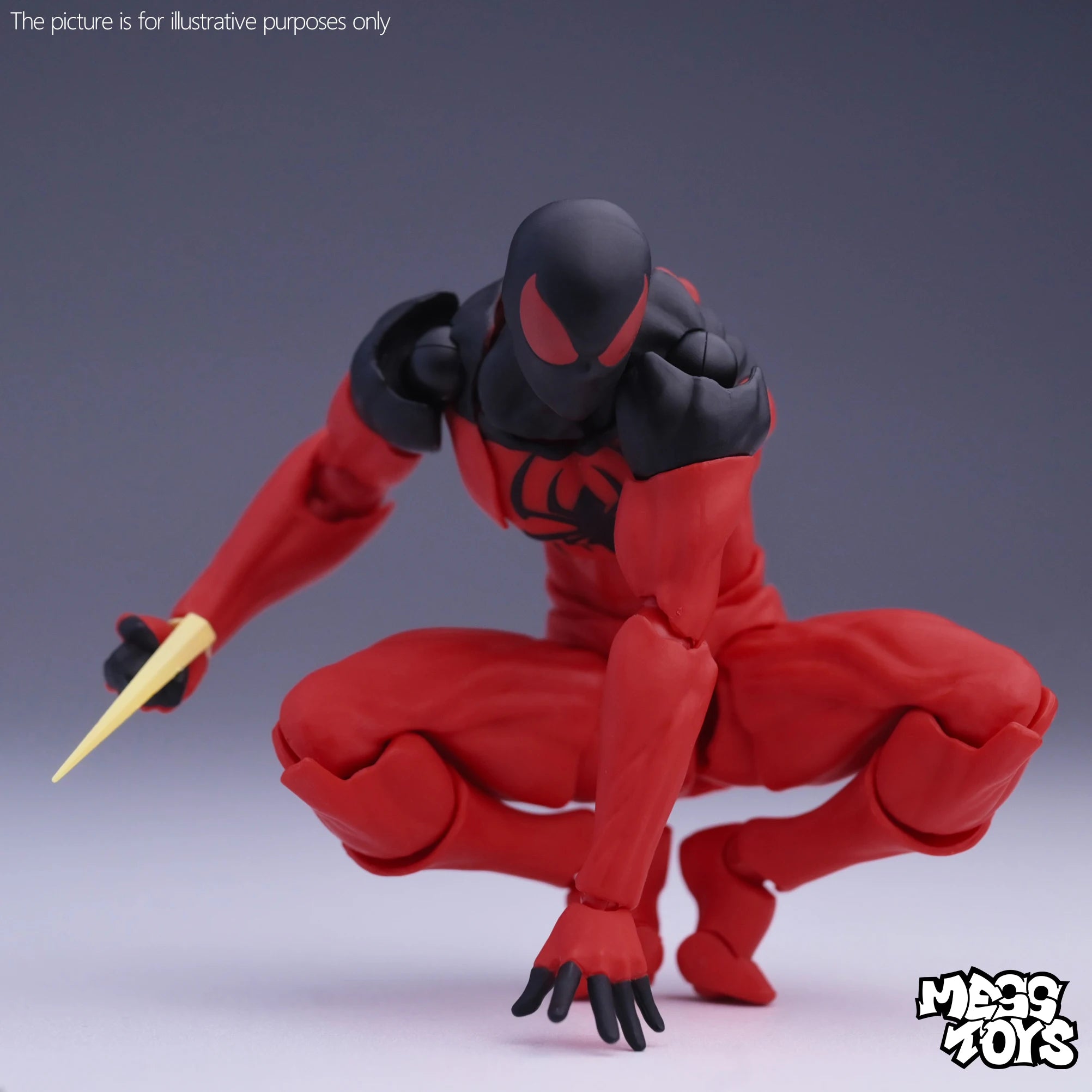 Mess Toys Spider Anime Figure Black Suit Neighbor Symbiote Scarlet Spider Kaine Parker Black Red Spider Action Figure Gifts Toys