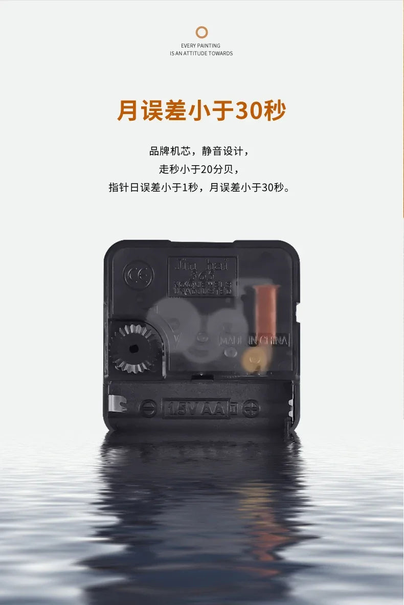 New Home Decor Wall Clock Living Room Decoration Landscape Painting Perpetual Calendar Timepiece Wall Decoration