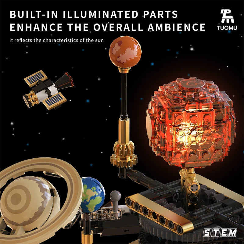STEM building blocks Electric solar system Planetary Instrument Space Exploration model Assembling toy gift for children student