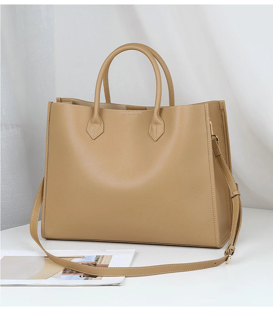 BEEP Luxury Handbags Women Bags Designer Leather Cowhide Leather Shoulder Bag Women Tote Capacity Brand Luxury Tote Big bags