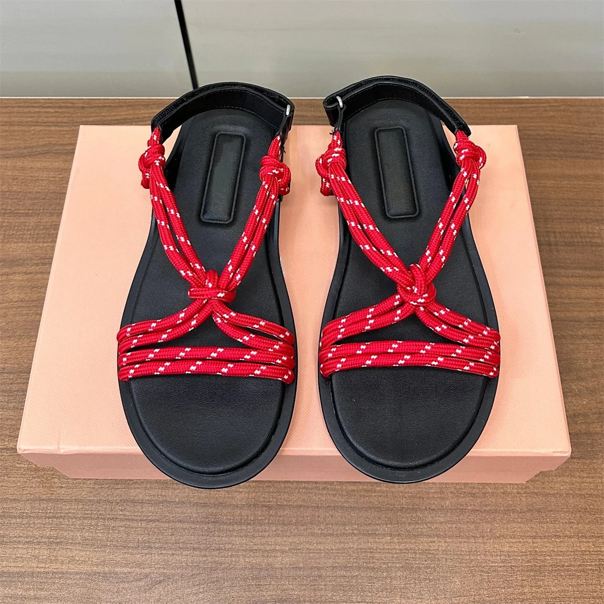 2025 FANGXITING Newest Summer Bohemian Sandals Canvas Slides Beach Shoes For Woman Espadrilles Flip-Flops Exclusive Lazy Slipper