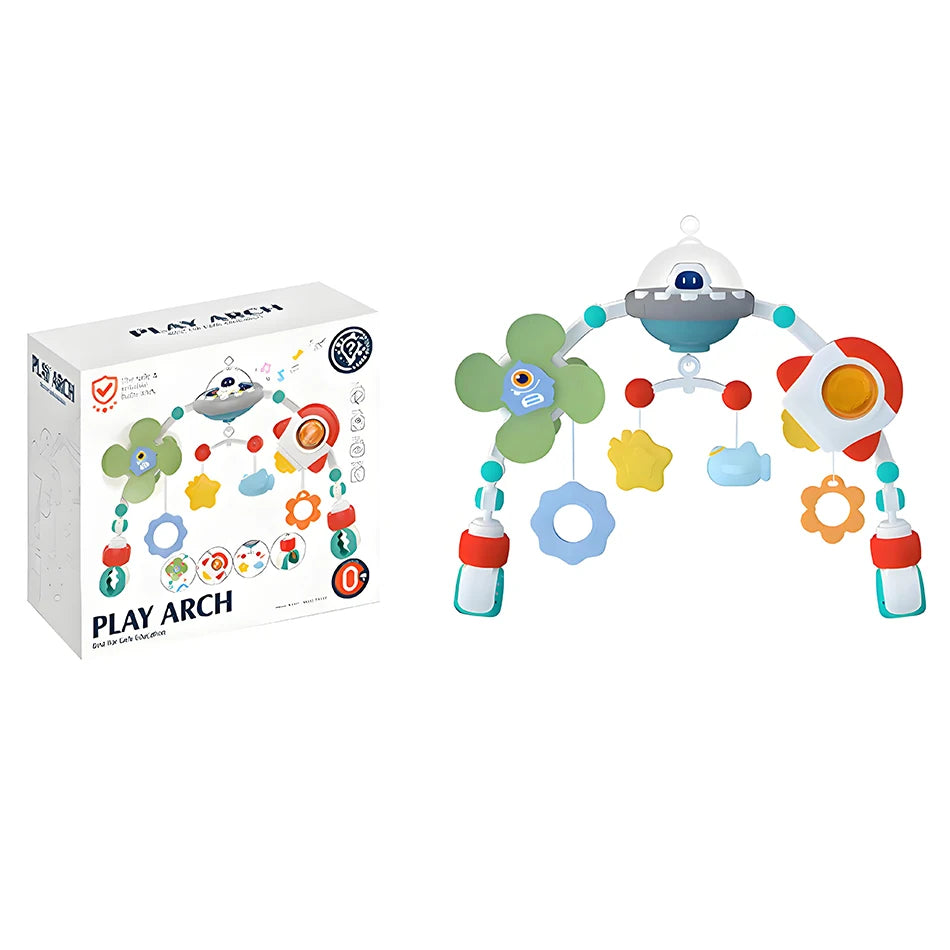 Baby Stroller Arch Toys Crib Mobile Music Rotating Bouncers Toys Fine Motor Skills Sensory Development Arch Baby Car Seat Toys