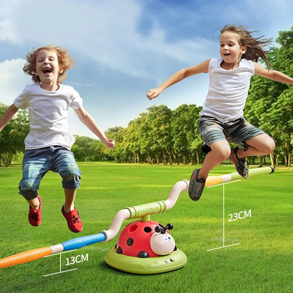 Musical Jump Sports Toys Rocket Launcher for Kid Ring Toss Game with Remote Control Indoor Outdoor Machine Gifts for Girls Boys