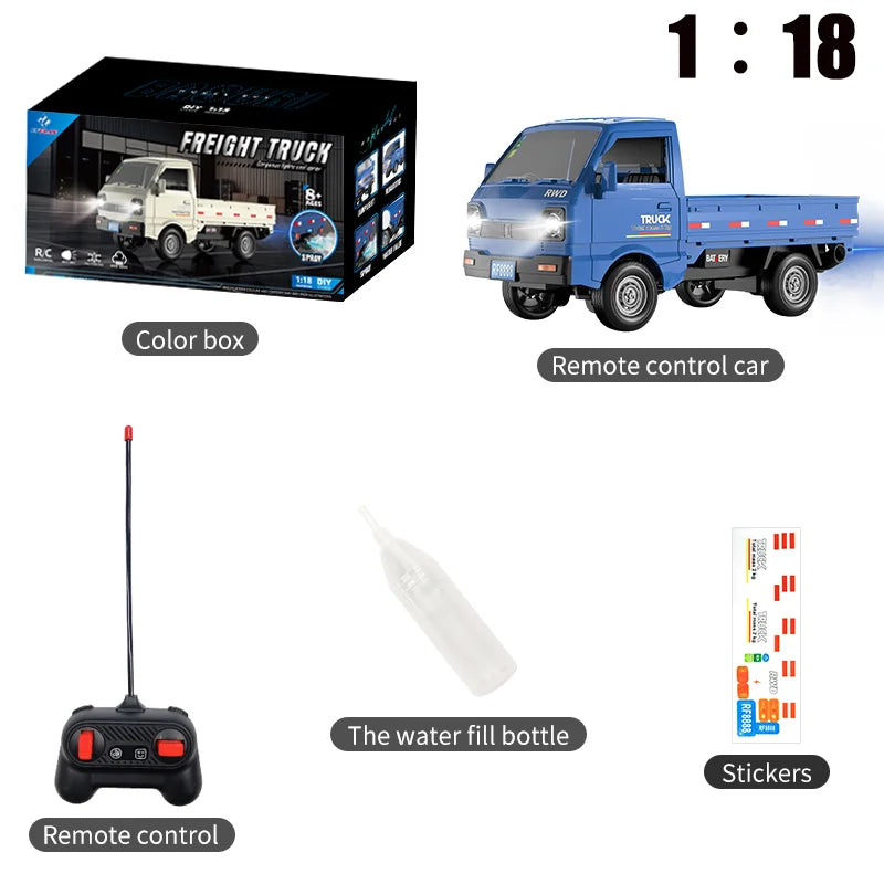 New KF21 1:16 2.4GHZ Remote Control Car Simulates Drift And Climbing Trucks With Spray And LED Lights Toy For Children Boys Gift