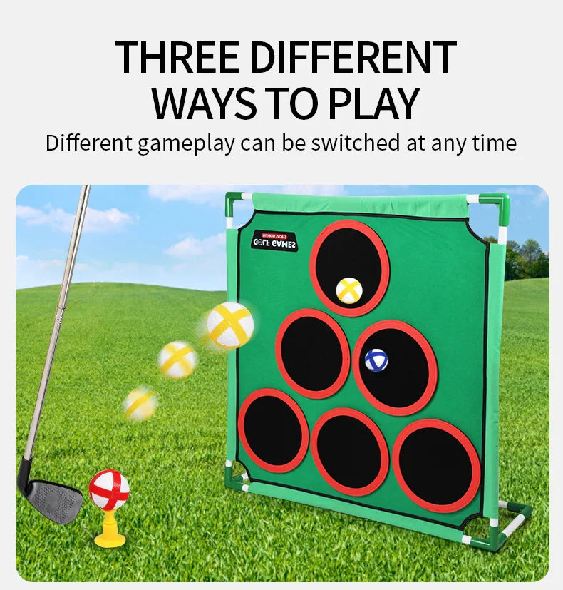 Golf Set Game Mat Target Strap Stand Indoor and Outdoor Portable Parent Child Interactive Children's Toy
