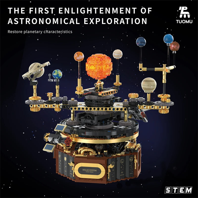STEM building blocks Electric solar system Planetary Instrument Space Exploration model Assembling toy gift for children student