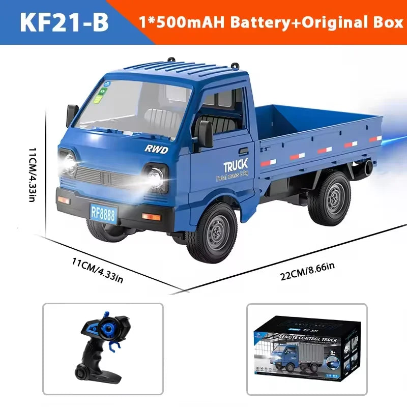 New KF21 1:16 2.4GHZ Remote Control Car Simulates Drift And Climbing Trucks With Spray And LED Lights Toy For Children Boys Gift