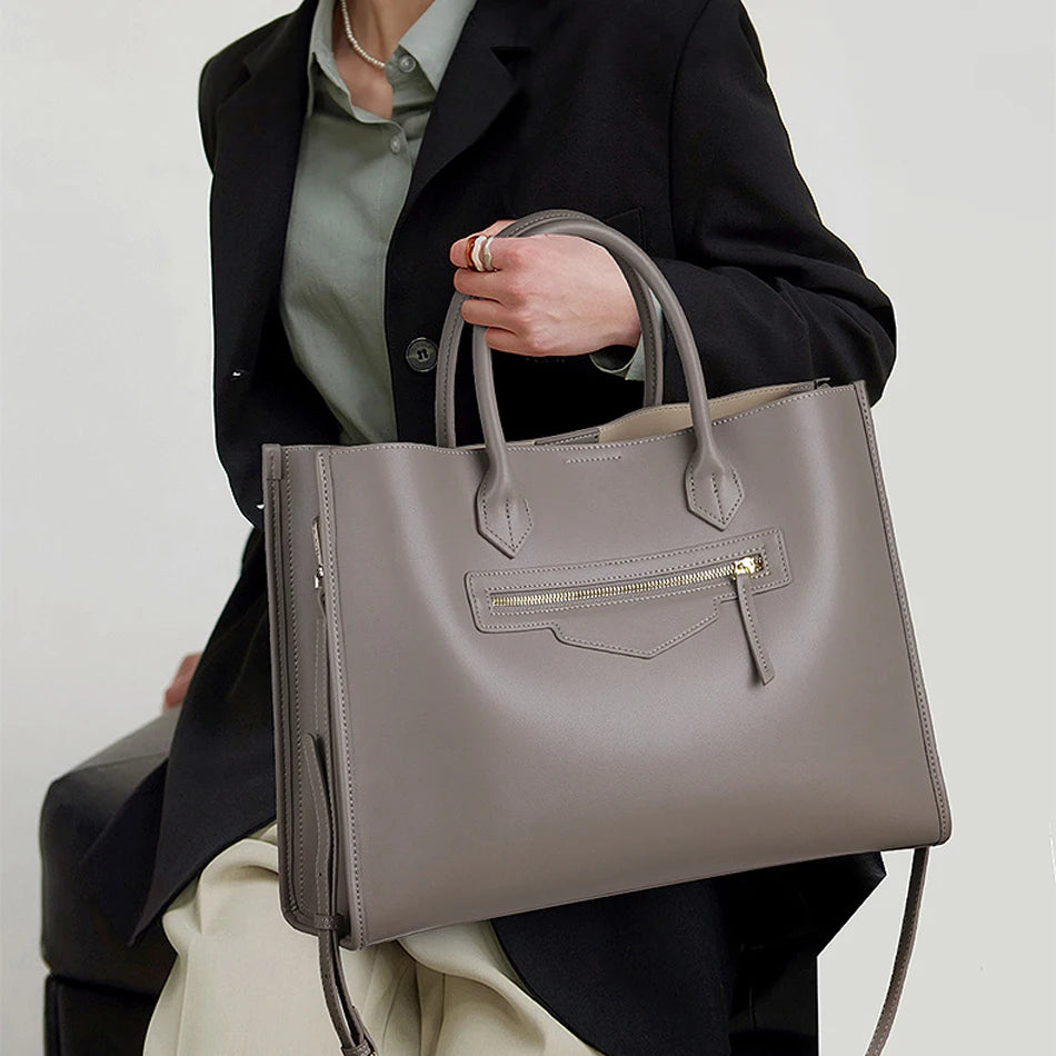 BEEP Luxury Handbags Women Bags Designer Leather Cowhide Leather Shoulder Bag Women Tote Capacity Brand Luxury Tote Big bags