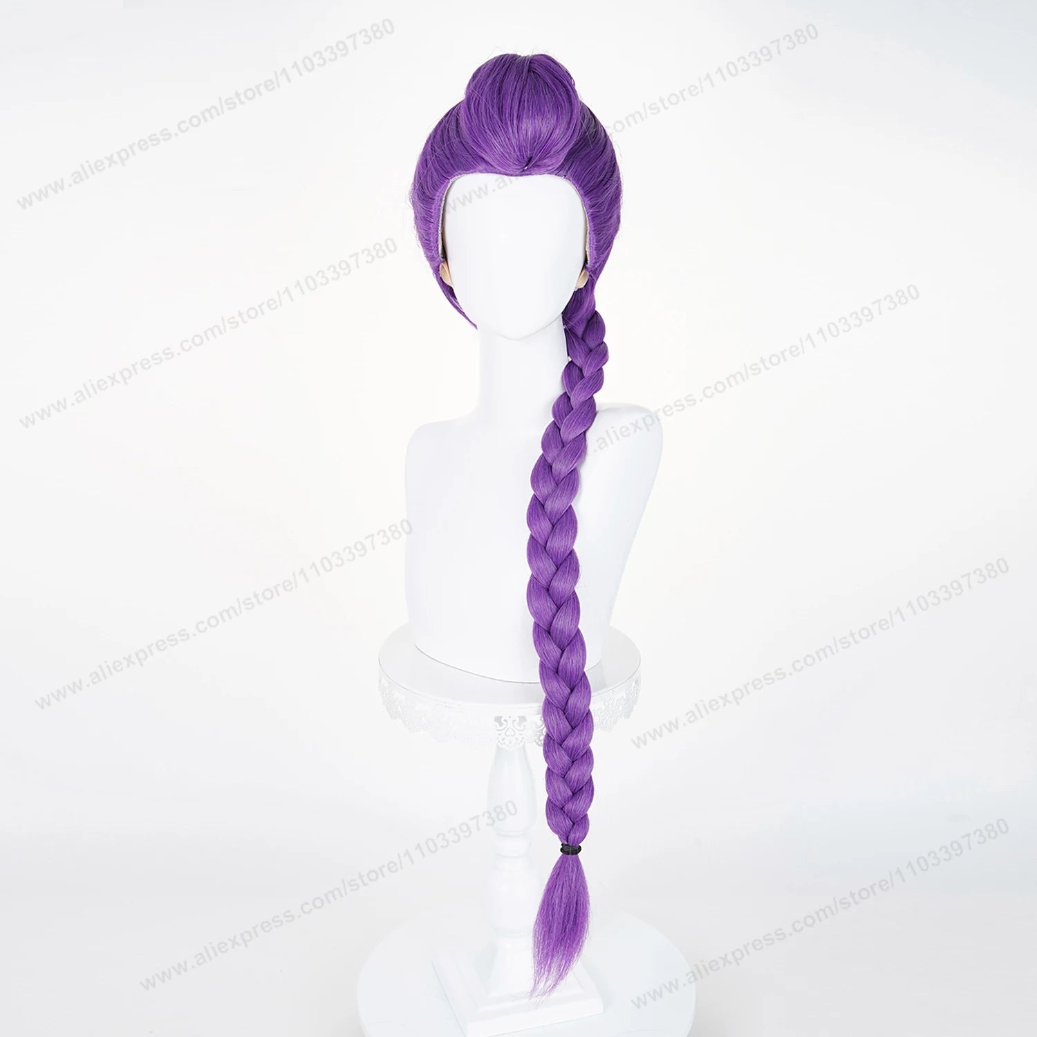 Rumi Cosplay Synthetic Wig Pre Braided Purple Woman Hair 105cm Fluffy Yaki Ponytail  Anime Heat Resistant Wigs