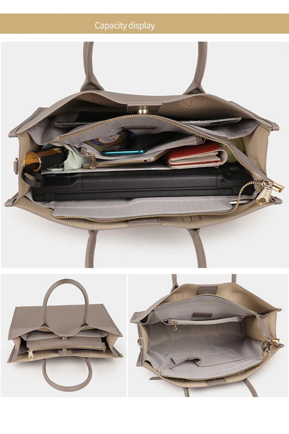 BEEP Luxury Handbags Women Bags Designer Leather Cowhide Leather Shoulder Bag Women Tote Capacity Brand Luxury Tote Big bags