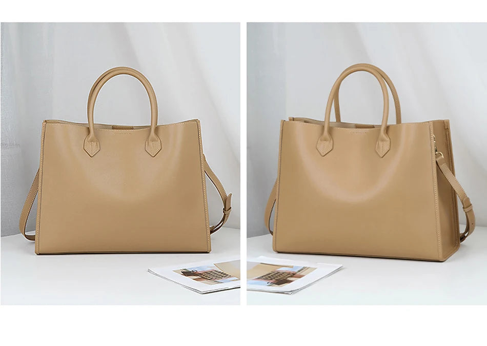 BEEP Luxury Handbags Women Bags Designer Leather Cowhide Leather Shoulder Bag Women Tote Capacity Brand Luxury Tote Big bags