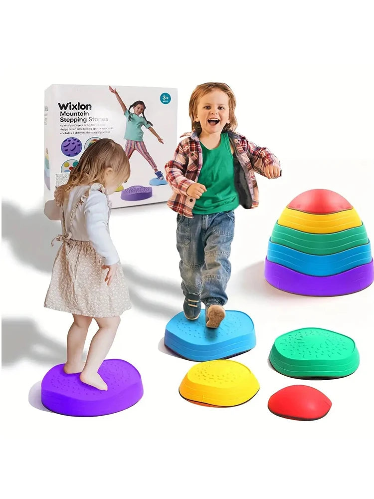 5Pcs/set Balance Stepping Stones Toys Kids Trampling Stone Montessori Toys Tactile Sensing Sports Toys Kids Indoor Outdoor Play