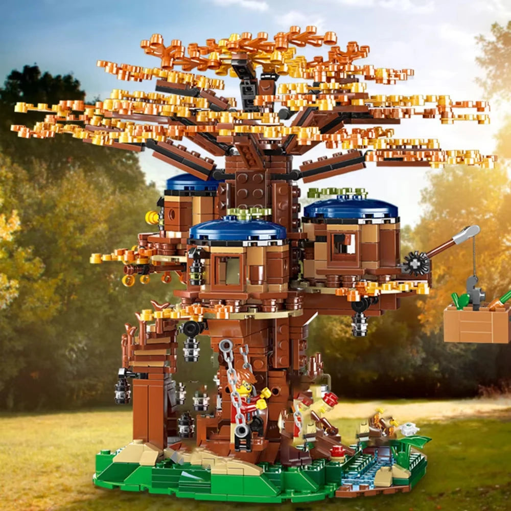 1080PCS Four Seasons Tree House City Building Blocks Tree House Room Home Building Blocks Set Children's Toys Gift