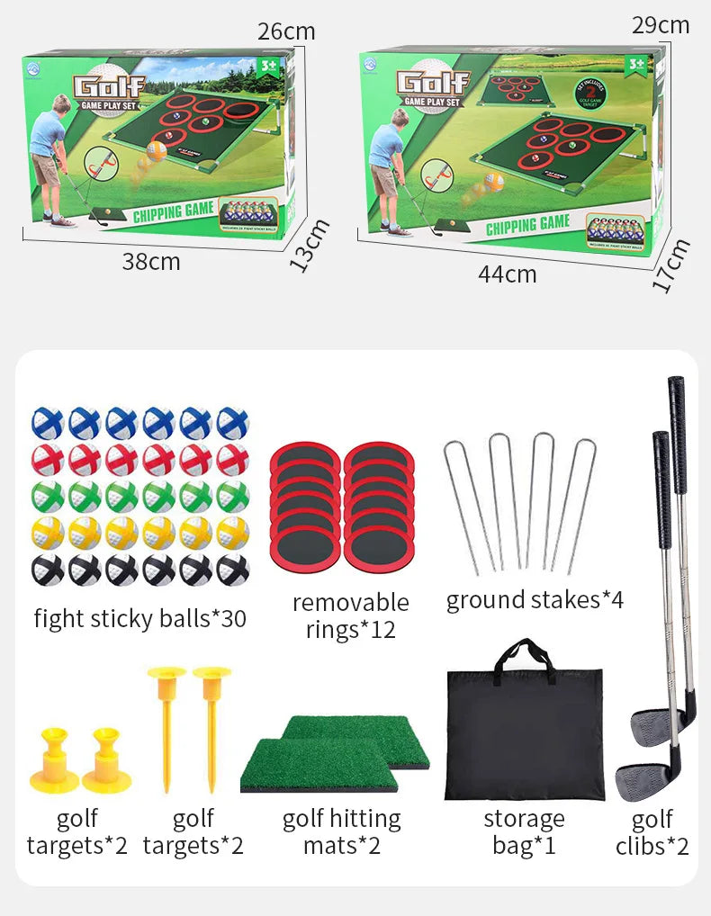 Golf Set Game Mat Target Strap Stand Indoor and Outdoor Portable Parent Child Interactive Children's Toy