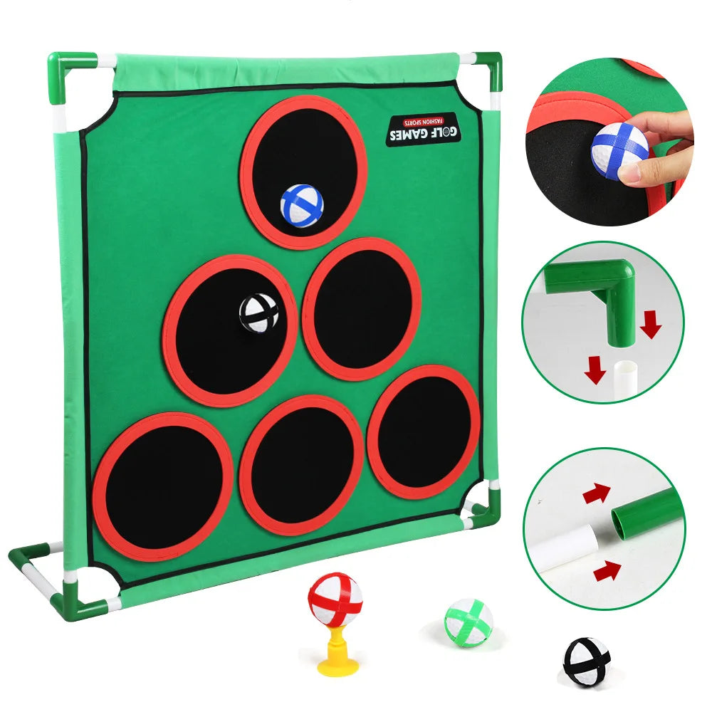 Golf Set Game Mat Target Strap Stand Indoor and Outdoor Portable Parent Child Interactive Children's Toy