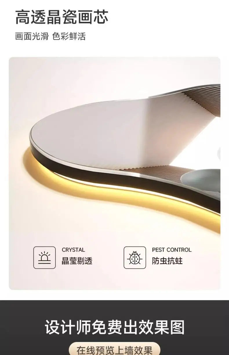 Decorative Wall Clock Rizhao Jinshan Restaurant Painting Light Luxury Wall Hanging Living Room Creative Wall Clock