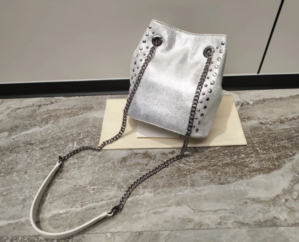 Women Bucket Bag Luxury Fashion Design Chain Shoulder Bag Casual Versatile Crossbody Messenger Bag Lady