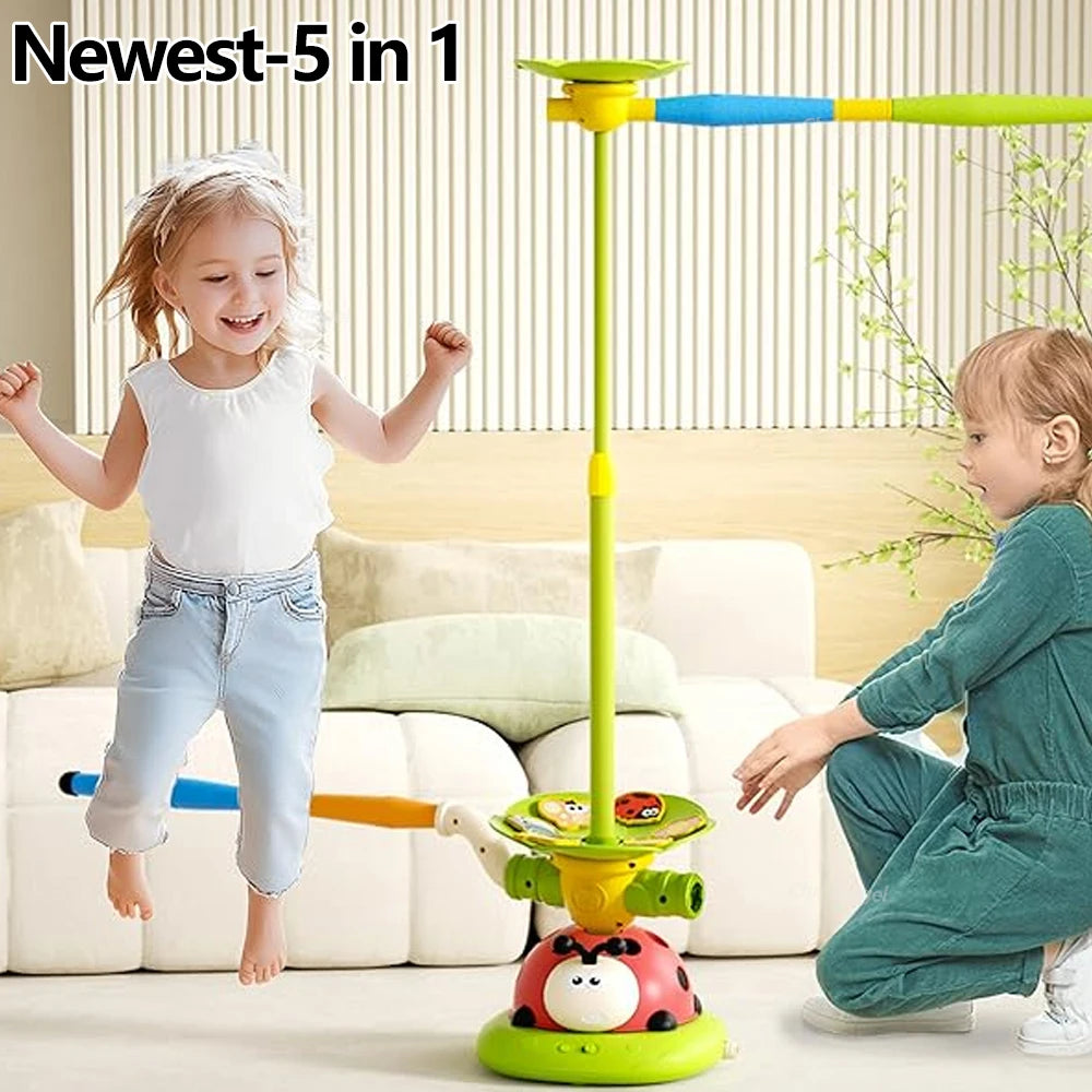 Musical Jump Sports Toys Rocket Launcher for Kid Ring Toss Game with Remote Control Indoor Outdoor Machine Gifts for Girls Boys