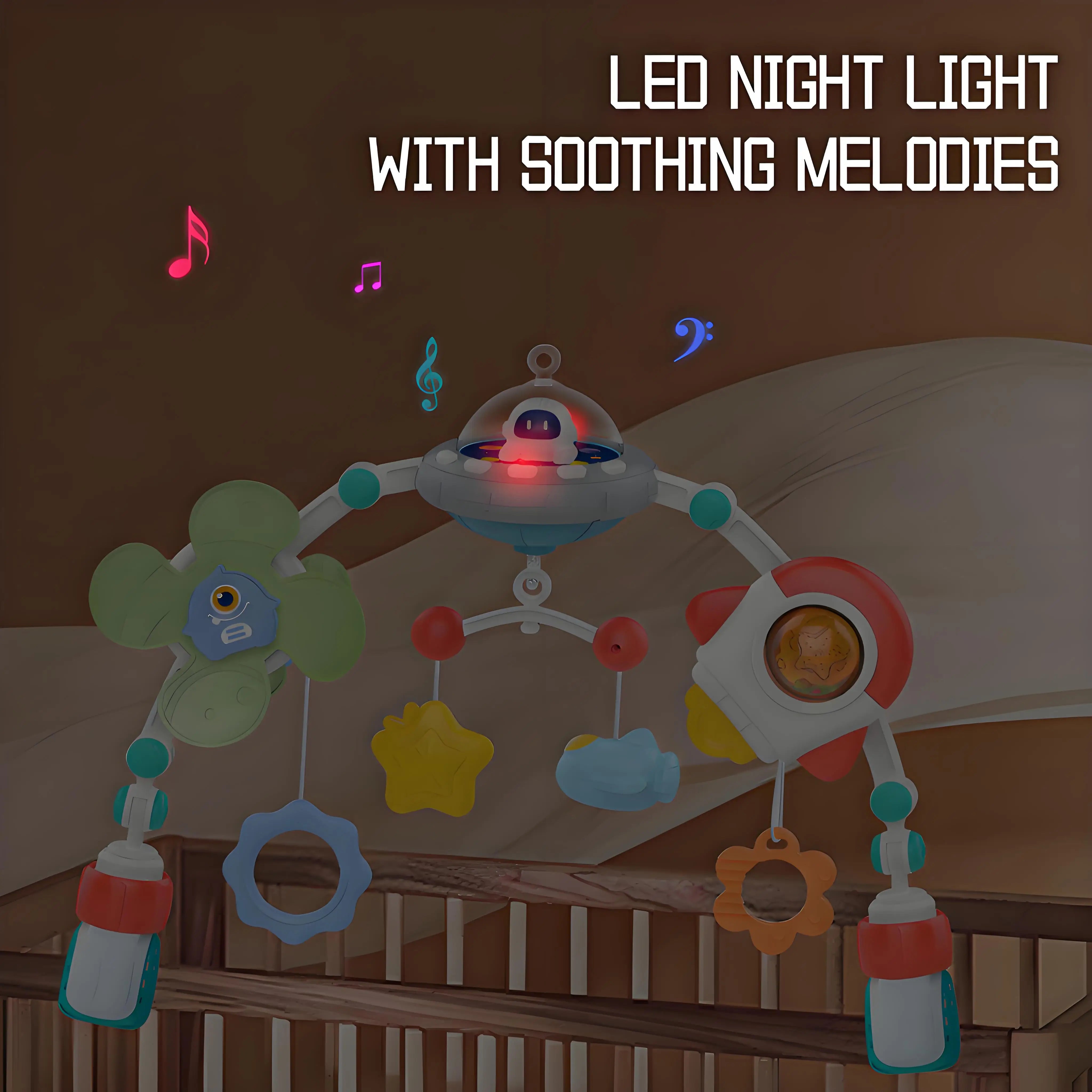 Baby Stroller Arch Toys Crib Mobile Music Rotating Bouncers Toys Fine Motor Skills Sensory Development Arch Baby Car Seat Toys