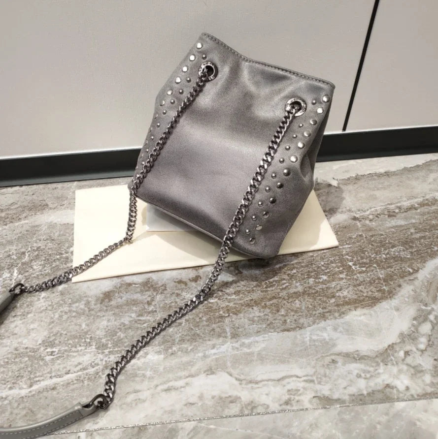 Women Bucket Bag Luxury Fashion Design Chain Shoulder Bag Casual Versatile Crossbody Messenger Bag Lady