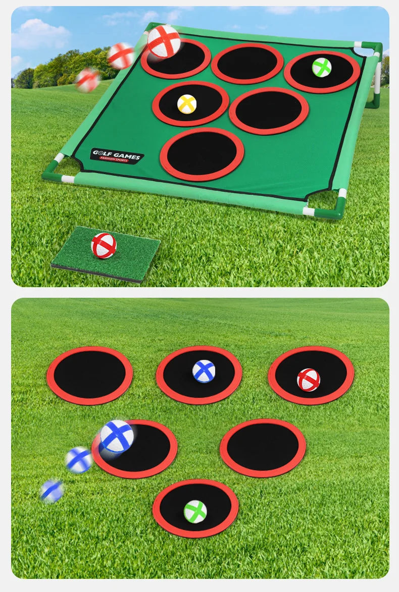 Golf Set Game Mat Target Strap Stand Indoor and Outdoor Portable Parent Child Interactive Children's Toy