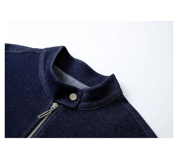 VIMLY 2 Piece Pant Set Woman Casual Outfits Women's Pant Suit 2025 Blue Stand-up Collar Jacket and Trouser Female Clothing A0119