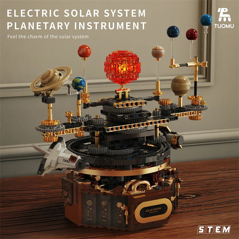 STEM building blocks Electric solar system Planetary Instrument Space Exploration model Assembling toy gift for children student