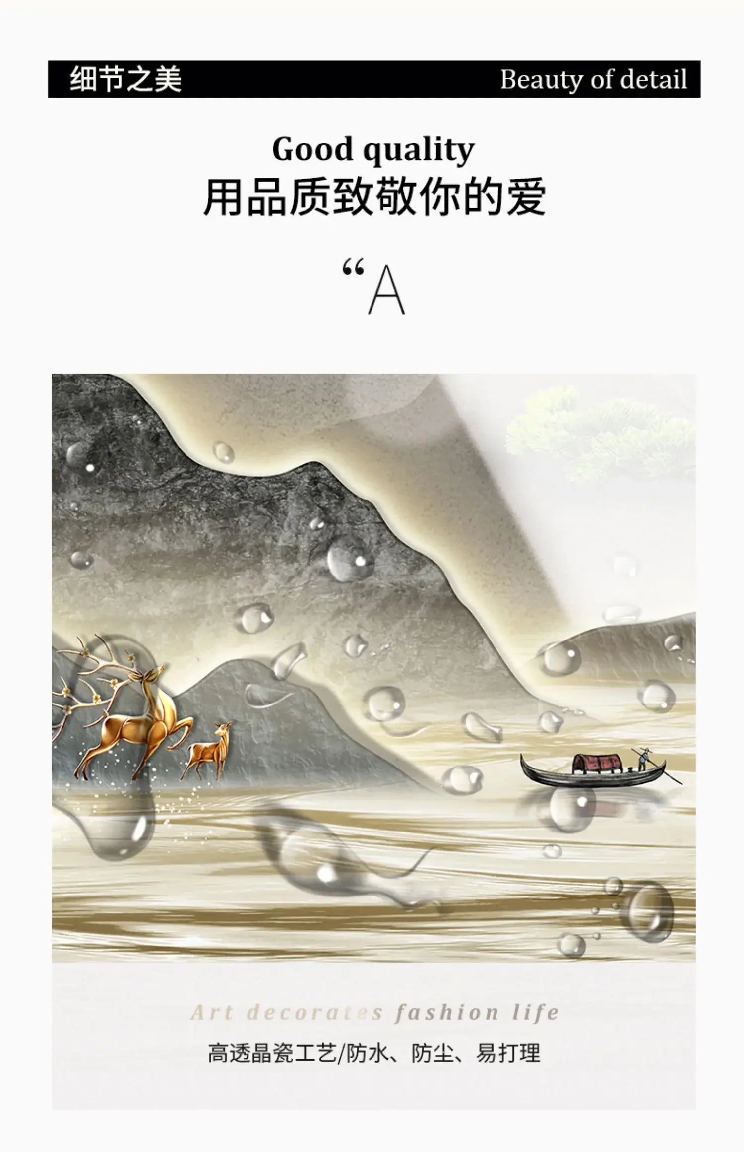 New Home Decor Wall Clock Living Room Decoration Landscape Painting Perpetual Calendar Timepiece Wall Decoration