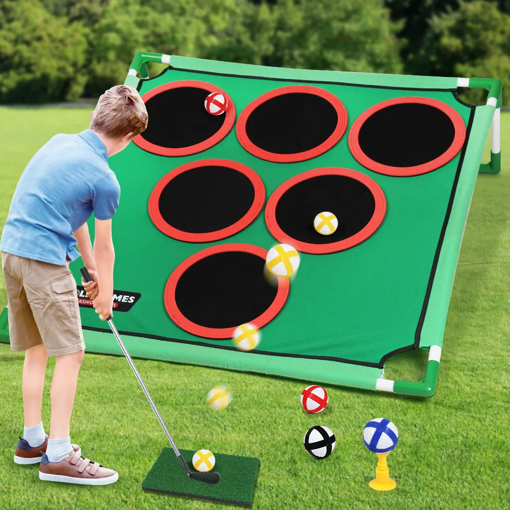 Golf Set Game Mat Target Strap Stand Indoor and Outdoor Portable Parent Child Interactive Children's Toy