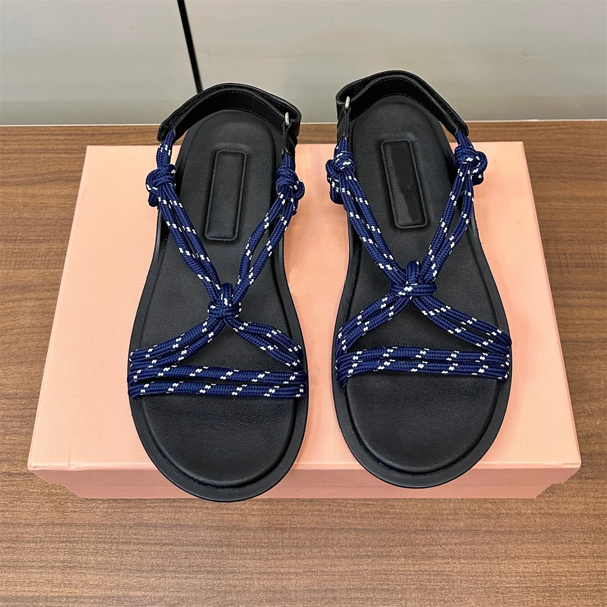 2025 FANGXITING Newest Summer Bohemian Sandals Canvas Slides Beach Shoes For Woman Espadrilles Flip-Flops Exclusive Lazy Slipper