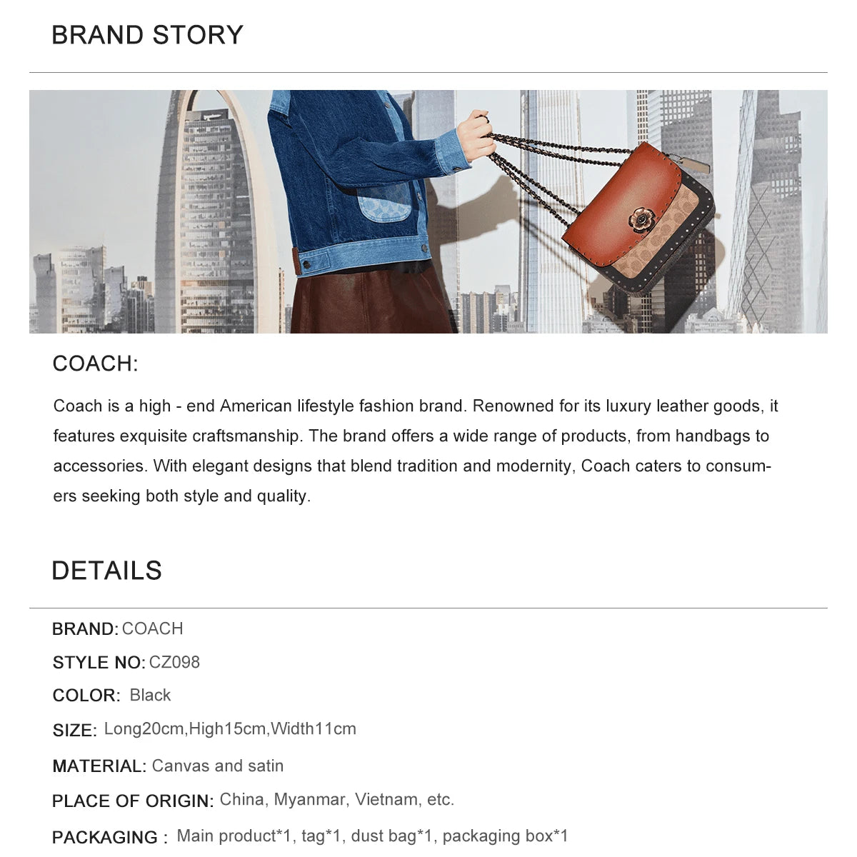 COACH Versatile Single-Shoulder Crossbody Handbag For Women