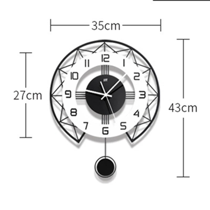 Nordic Style Living Room Wall Clock - Fashion Home Quartz Watch Creative Wooden Modern Art Simple Design Living Room Decor