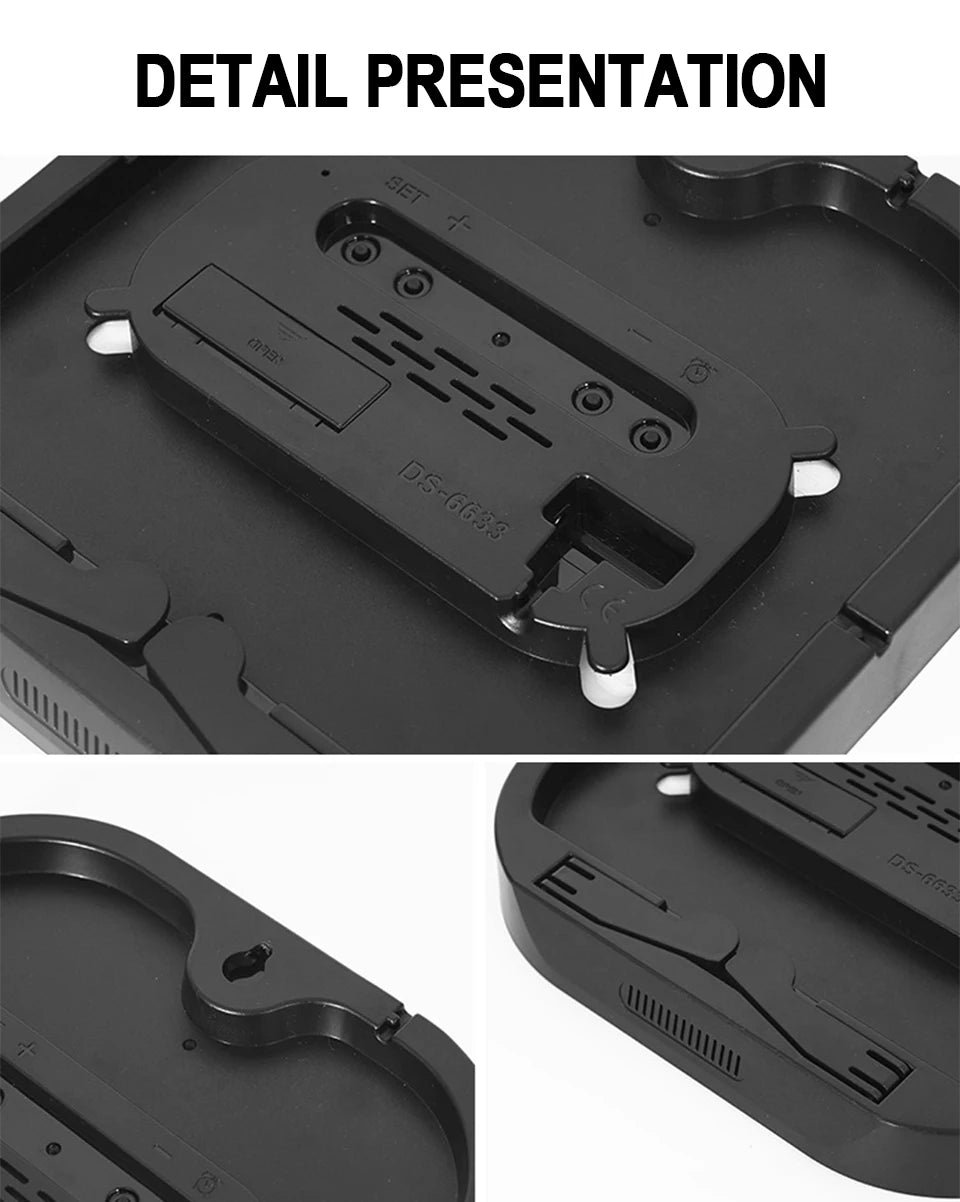 Digital Wall Clock Remote Control Temperature Date Week Display Memory Mode Desktop Clock Dual Alarms LED Clock Room Decor