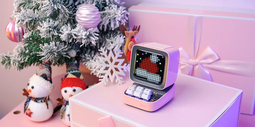 Divoom Ditoo-Pro Retro Pixel Art Bluetooth Portable Speaker Alarm Clock DIY LED Display Board, Cute Gift Home Light Decoration
