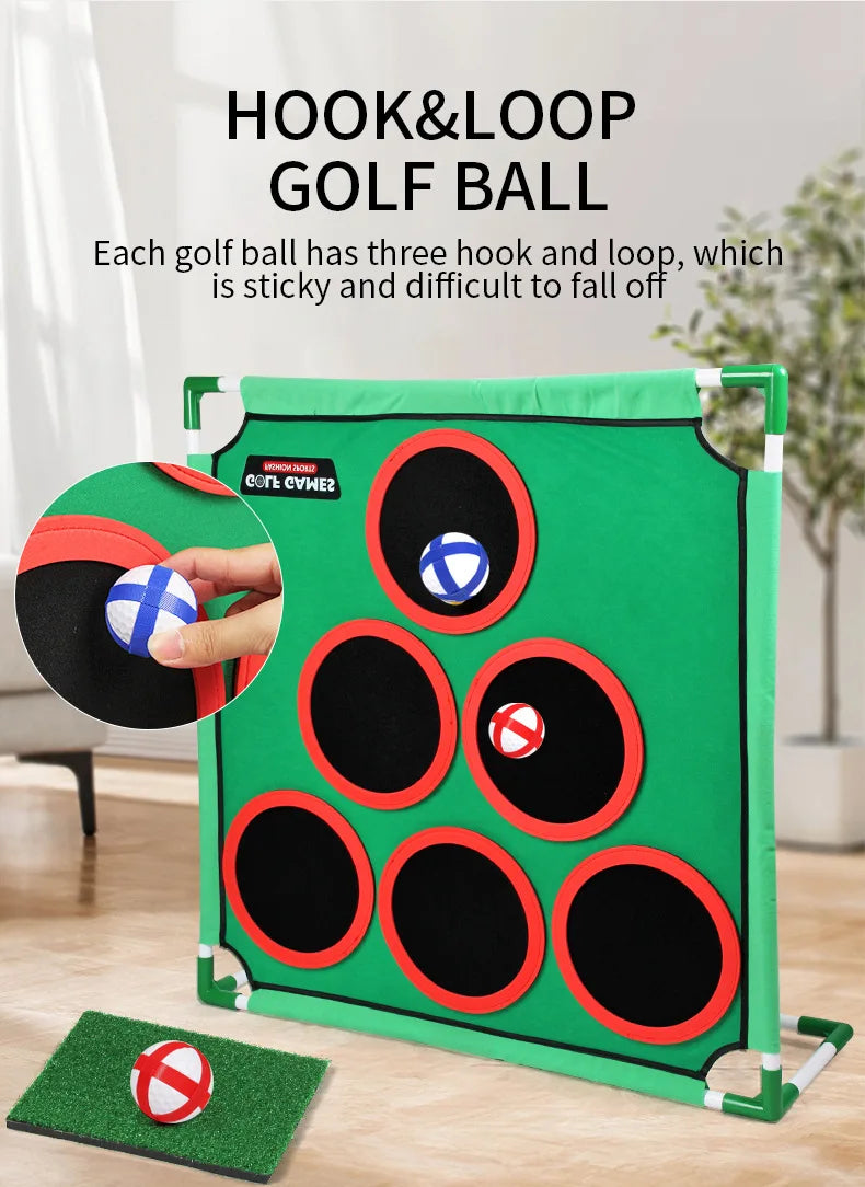 Golf Set Game Mat Target Strap Stand Indoor and Outdoor Portable Parent Child Interactive Children's Toy